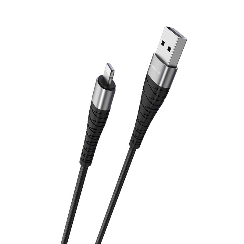 Câble de données de charge rapide USB-A vers Lightning en nylon tressé (1 m) Câble de données de charge rapide USB-A vers Lightning en nylon tressé (1 m)